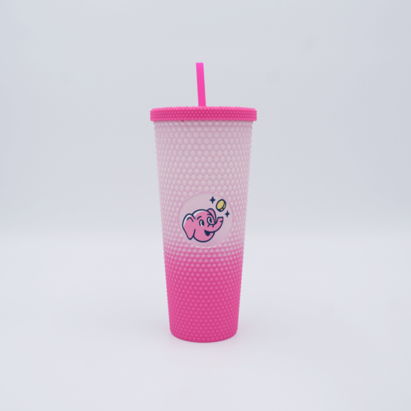 ombre fashion plastic cold straw tumbler drinkware